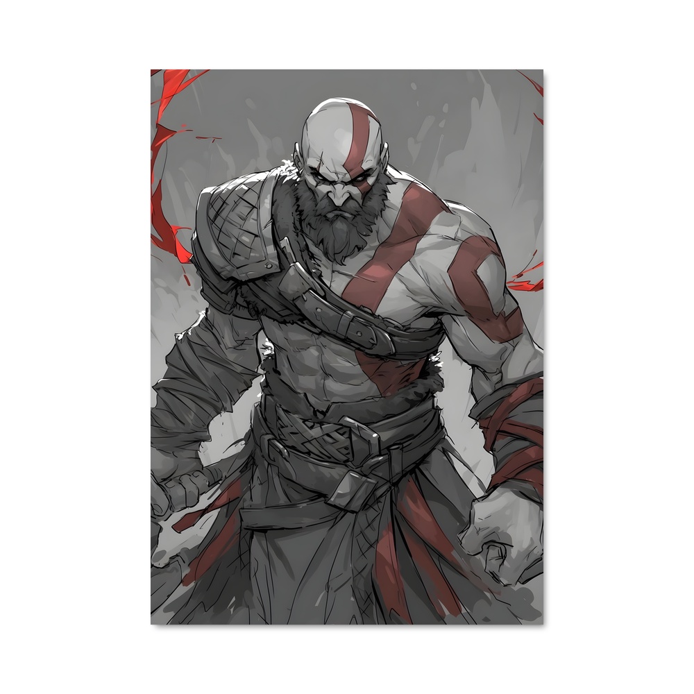 Poster Kratos en Flamme